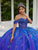 Lizluo Fiesta 56524 - Off-Shoulder 3D Floral Embellished Ballgown Special Occasion Dress