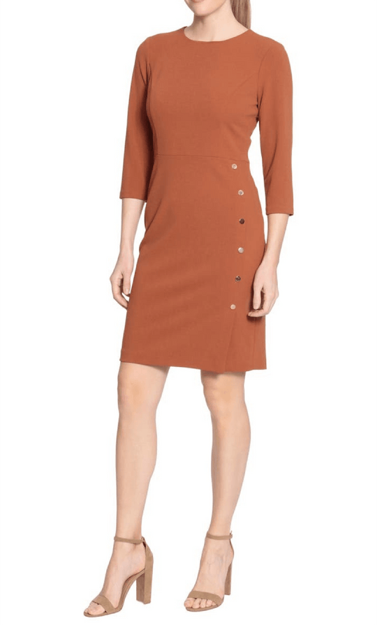 London Times T6569M - Quarter Sleeve Fitted Cocktail Dress
