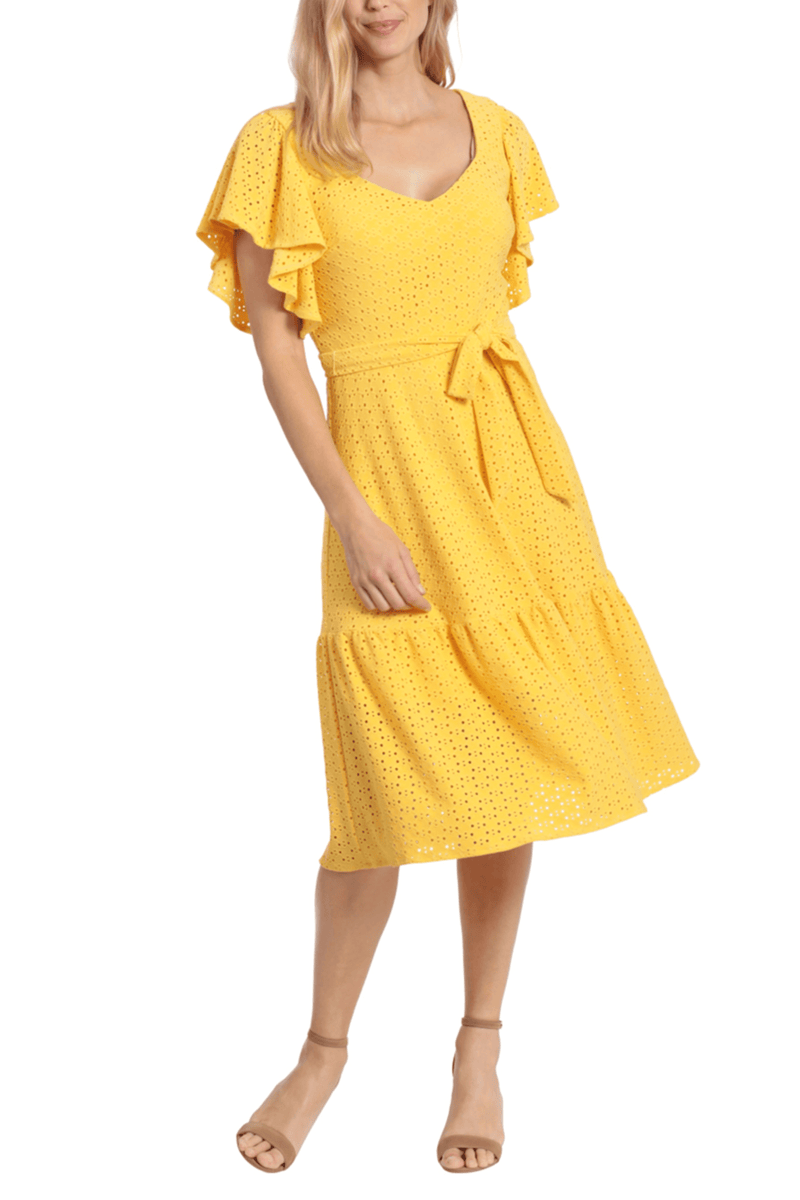 Orange A-line Long Formal Dress with Flutter Sleeves,DS9591