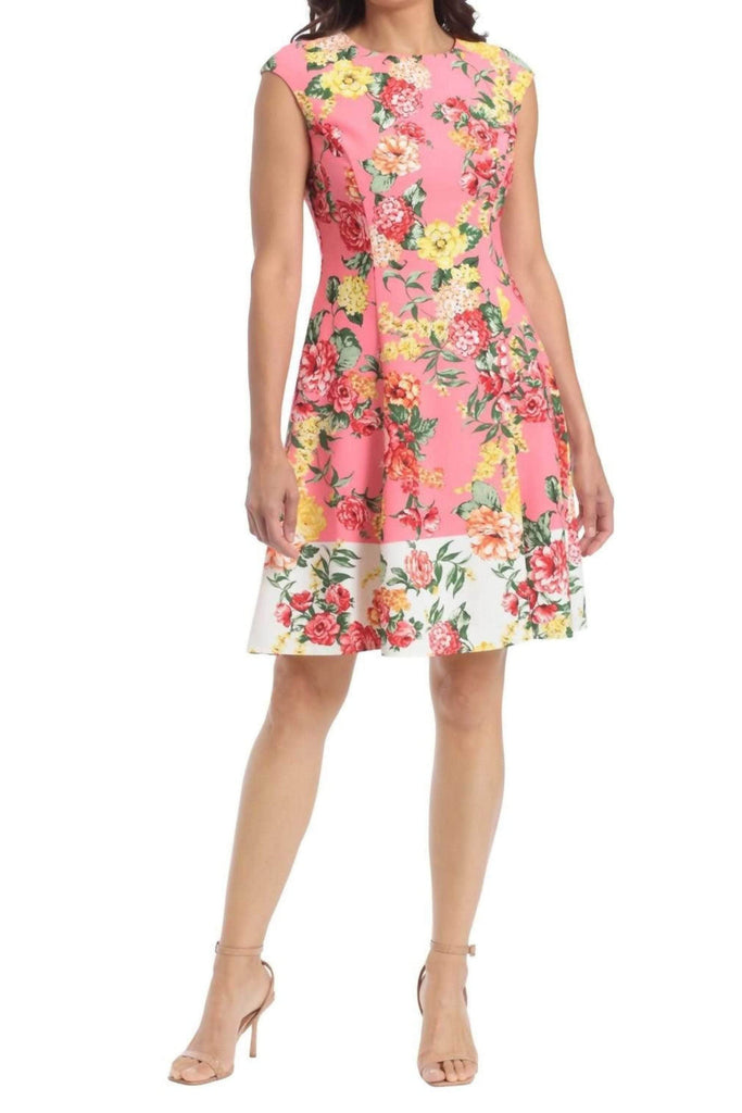 london times fit and flare dress London Times Geometric Fit-and-Flare Dress