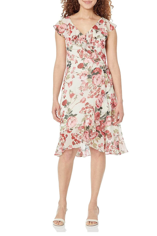 London Times T6739M - Floral Sleeveless Cocktail Dress Special Occasion Dress