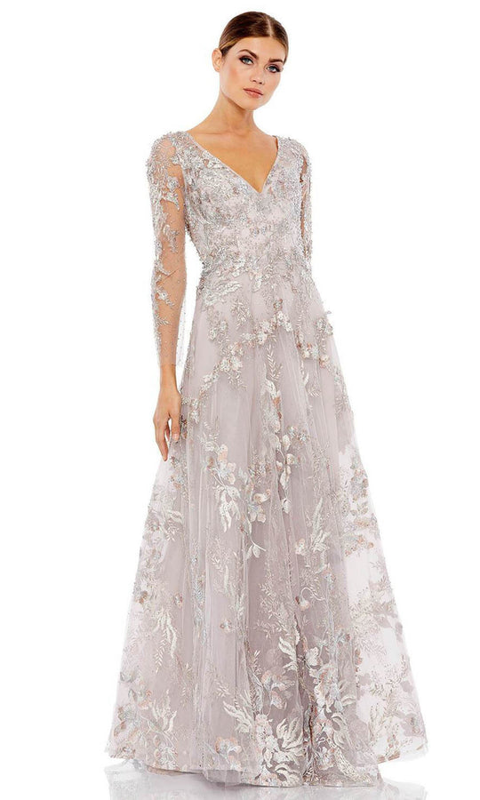 Mac Duggal - 20245 Sheer Sleeve Beaded A-line Gown