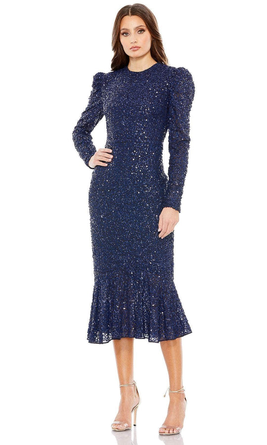 Mac Duggal 10865 - Tea Length Evening Dress cocktail dresses 4 / Navy