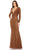 Mac Duggal 11159 - Plunging Embellished Evening Gown Special Occasion Dress 2 / Bronze