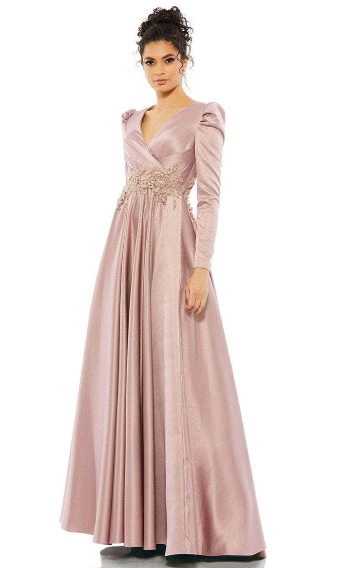 Mac Duggal 11221 - Surplice V-Neck Pleated Formal Dress Mother of the Bride Dresses 16 / Rose Pink