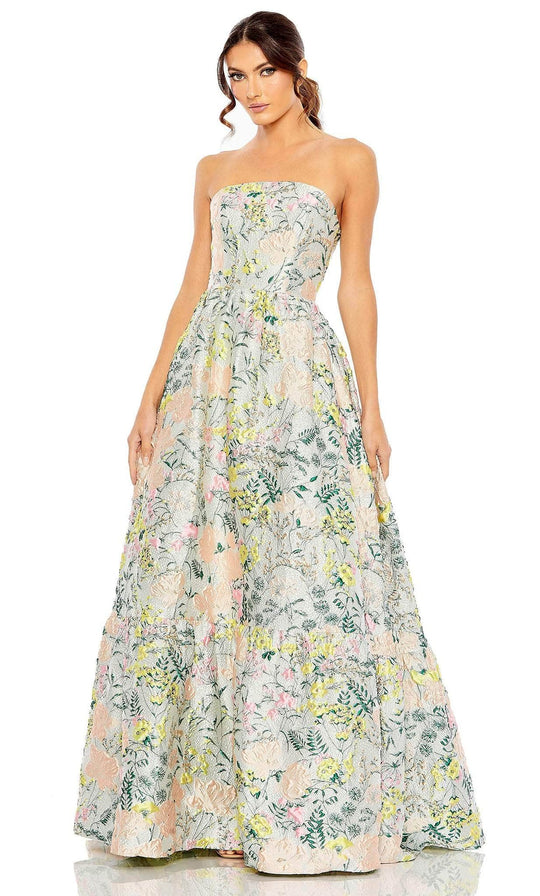 Mac Duggal 11604 - Brocade Strapless Floral Gown