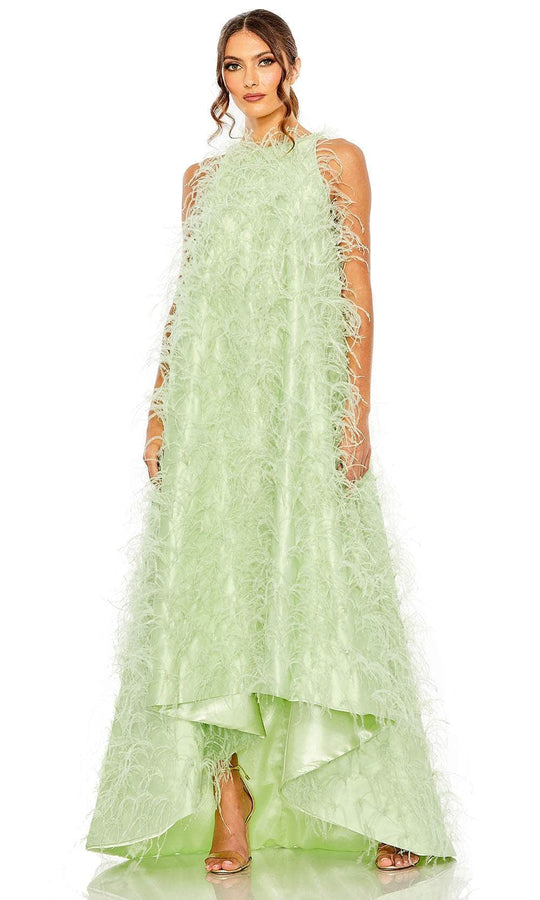 Mac Duggal 11633 - Feathered High-Low Satin Gown