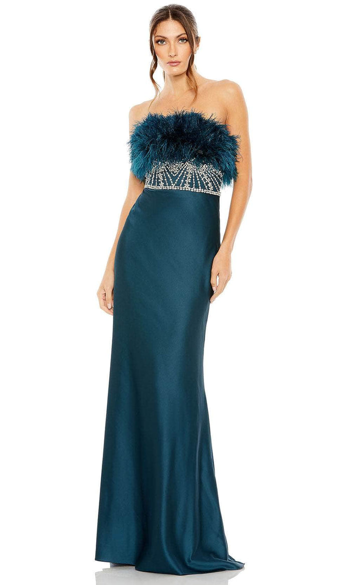 Mac Duggal 11686 - Strapless Fitted Bodice Prom Gown Prom Dresses 2 / Teal