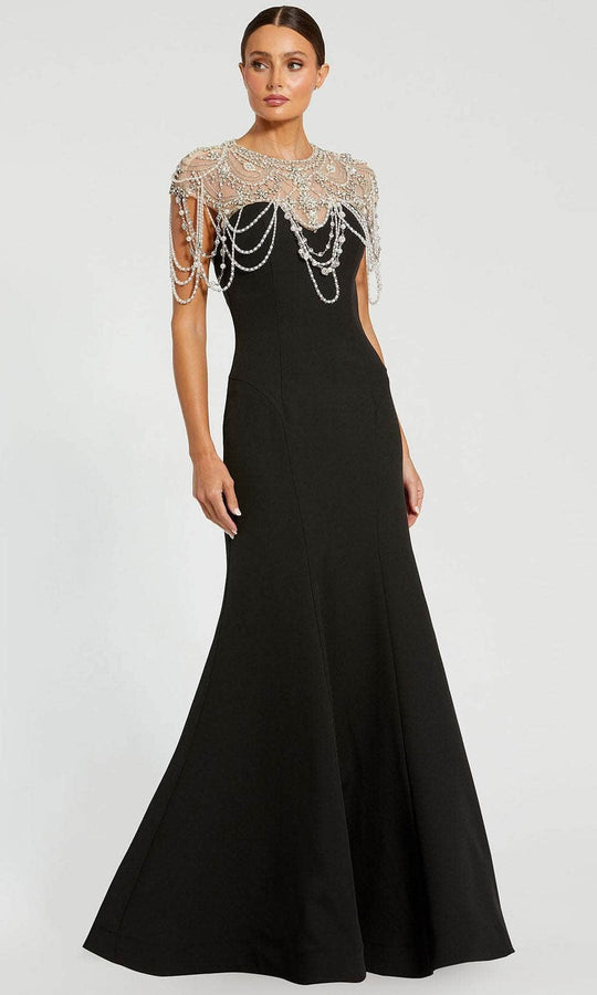 Mac Duggal 11775 - Draped Pearl Beaded Mermaid Gown