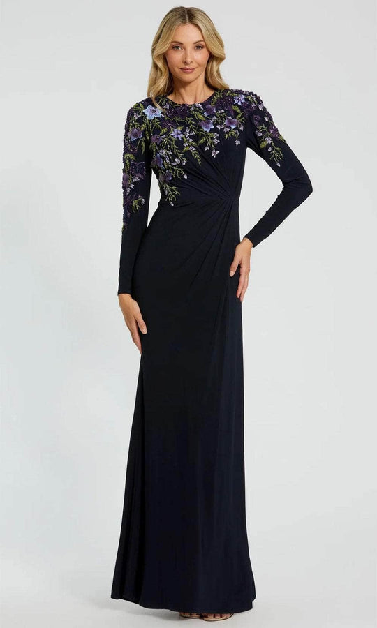 Mac Duggal 11806 - Embroidered Floral High Heck Evening Gown