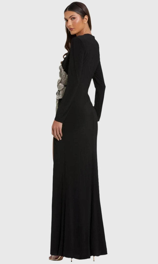 Mac Duggal 11809 - Long Sleeve Thigh-High Slit Prom Gown