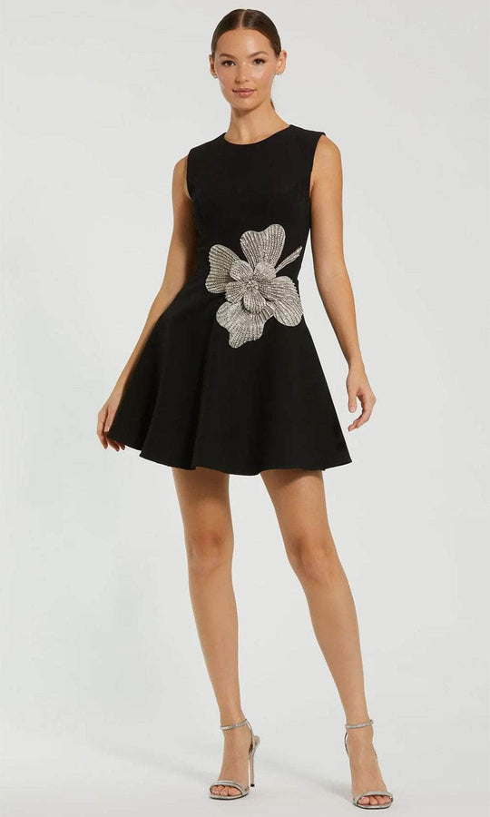 Mac Duggal 11829 - Rhinestone Flower Detail Sleeveless Cocktail Dress