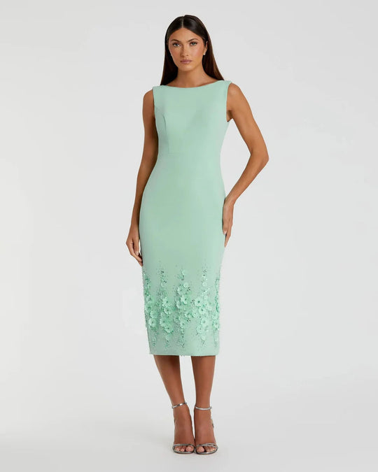 Mac Duggal 11853 - Floral Mesh Gown with Cap Sleeves