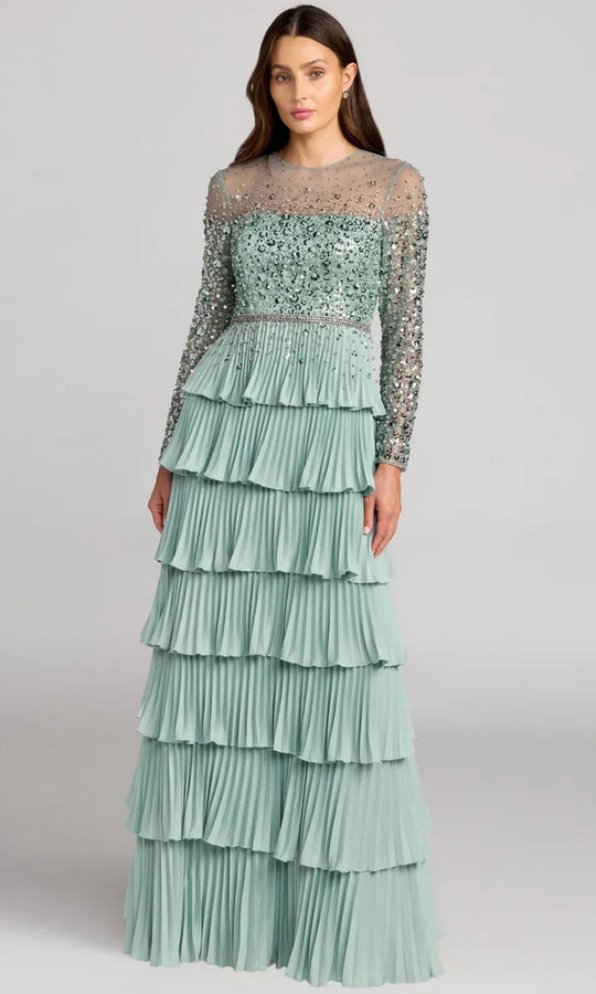 Mac Duggal 11903 - Embellished Long Sleeve Ruffle Gown