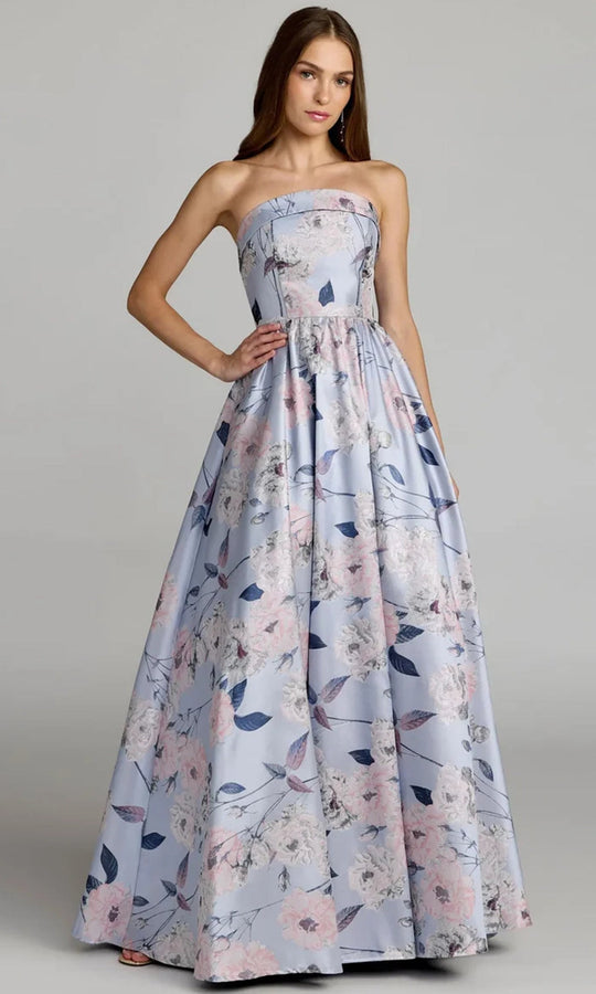 Mac Duggal 11921 - Floral Brocade Straight Neck Ballgown