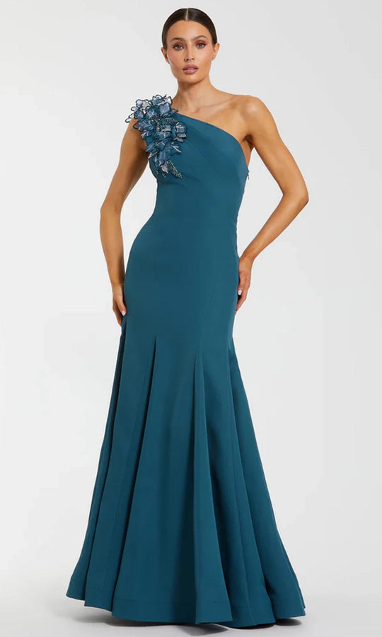 Mac Duggal 11940 - Floral Accent One Shoulder Trumpet Gown