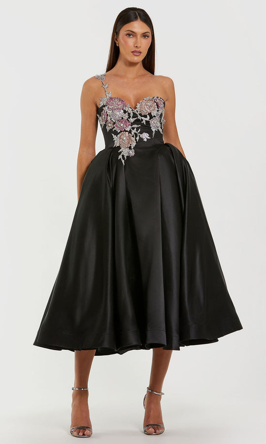 Mac Duggal 11955 - Floral Applique One Shoulder Evening Dress