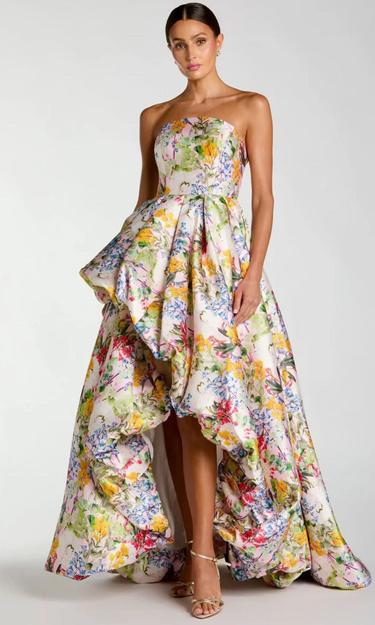 Mac Duggal 11991 - Strapless Floral High Low Gown