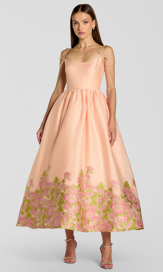 Mac Duggal 13266 - Embroidered Hem Scoop Neckline Prom Dress