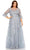 Mac Duggal 20471 - Floral Embroidery Jewel Evening Dress Evening Dresses 14W / Platinum