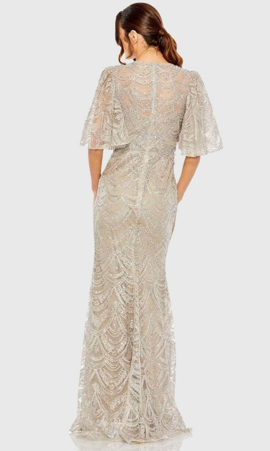 Mac Duggal 20481 - Flutter Sleeve Bead Embroidered Evening Gown