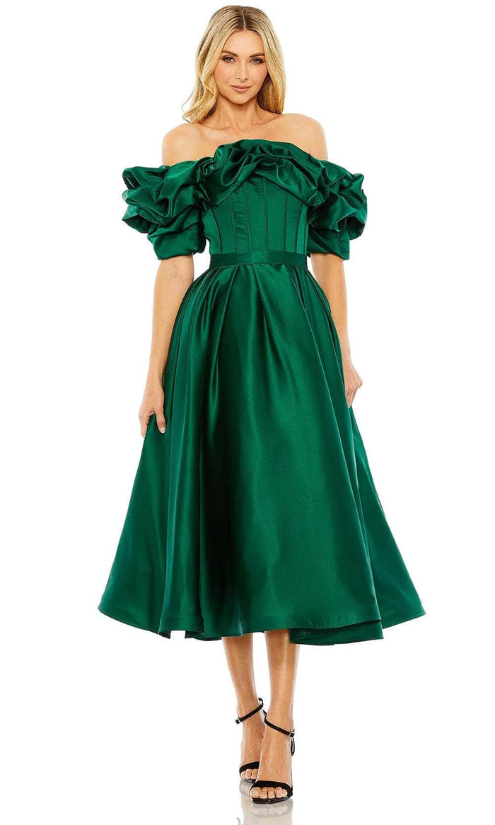 Mac Duggal 20706 - Ruffle Off-Shoulder Evening Dress Evening Dresses 2 / Emerald