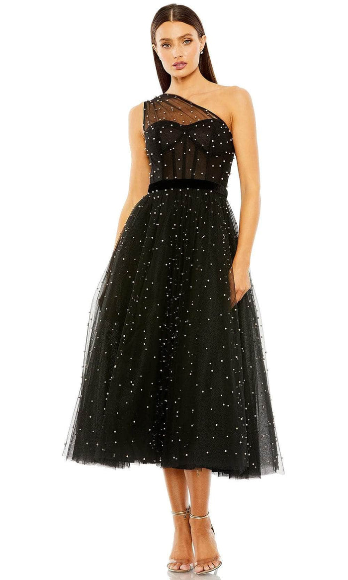 Mac Duggal 20745 - Glitter Illusion Cocktail Dress Cocktail Dresses 4 / Black