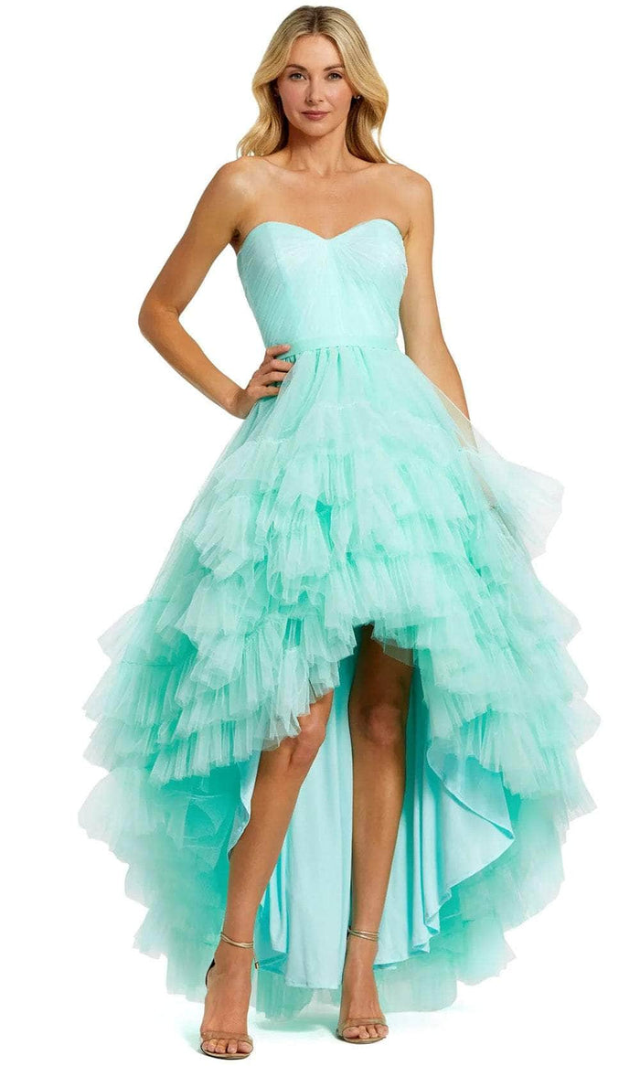 Mac Duggal 20892 - Strapless High Low Evening Dress Prom Dresses 2 / Aqua