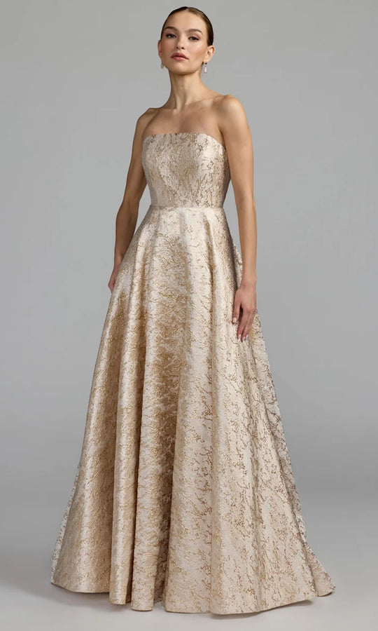 Mac Duggal 21052 - Strapless Metallic Brocade Ball Gown