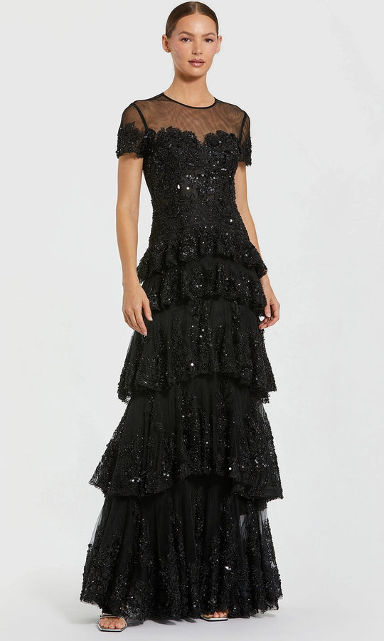 Mac Duggal 21097 - Illusion Neckline Tiered Ruffle Gown