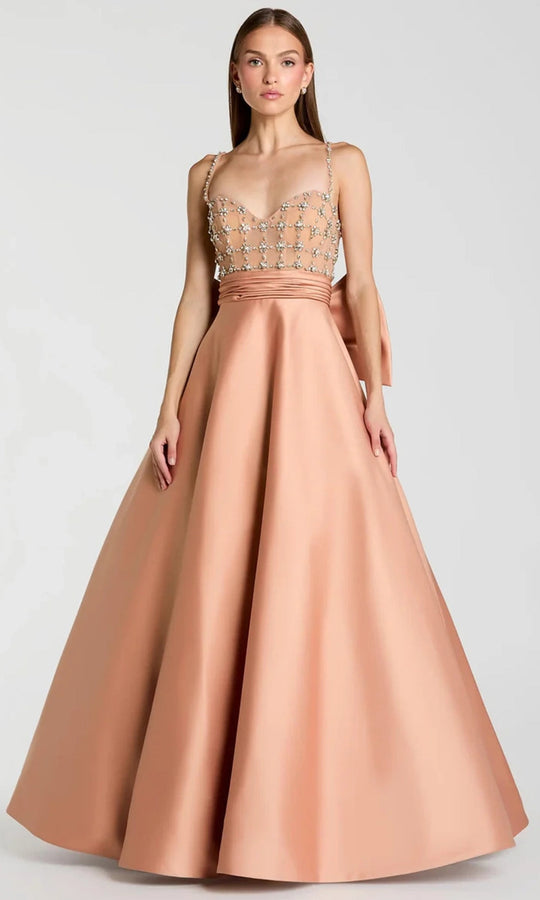 Mac Duggal 21242 - Rhinestone Embellished Back Bow Prom Gown