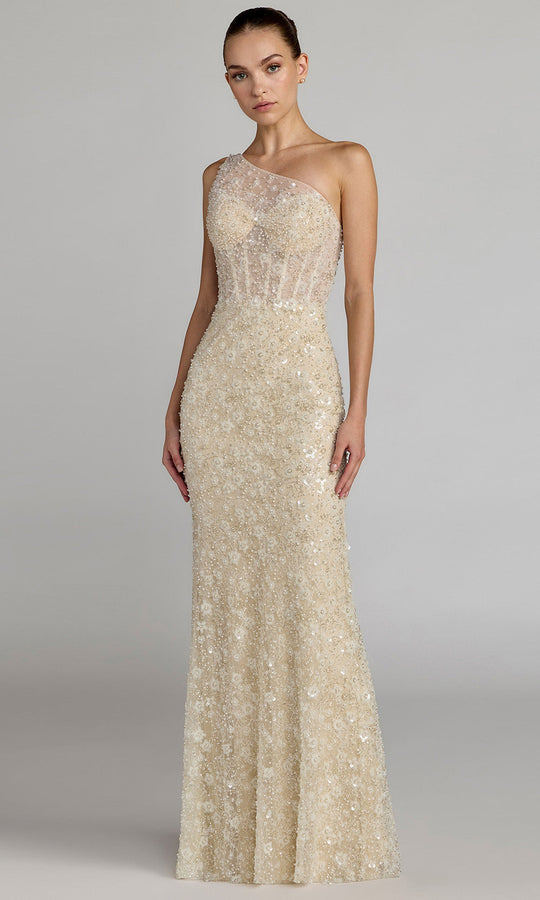 Mac Duggal 21287 - Floral Beaded Illusion Corset Prom Gown