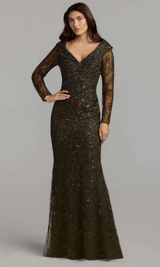 Mac Duggal 21489 - Embellished Long Sleeve Evening Dress