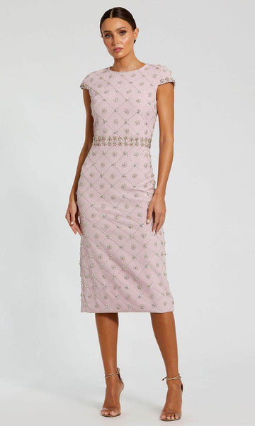 mauve dresses for wedding guest Alexa Rustic Western Dress in by Nataya M / Pink lace embroidery Mac Duggal 2234 - Crepe