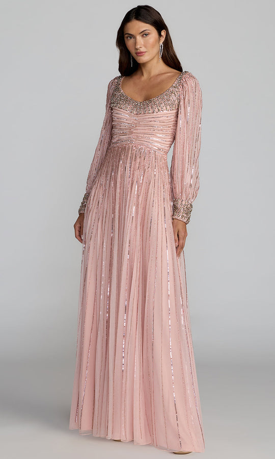 Mac Duggal 23085 - Bishop Sleeve Beaded A-Line Evening Gown
