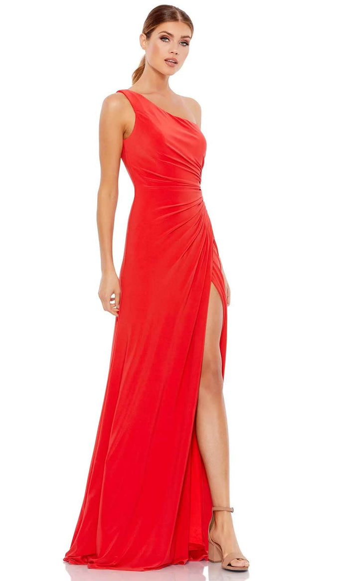Mac Duggal 26163 - One Shoulder Evening Dress Evening Dresses 0 / Cherry