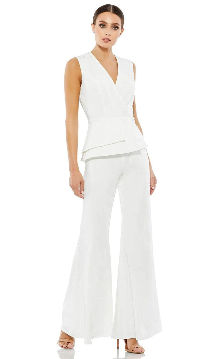 Mac Duggal 26602 - Sleeveless Peplum Jumpsuit Formal Pantsuits 0 / White