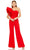 Mac Duggal 27460 - Asymmetrical Ruffle Jumpsuit Formal Pantsuits 0 / Red