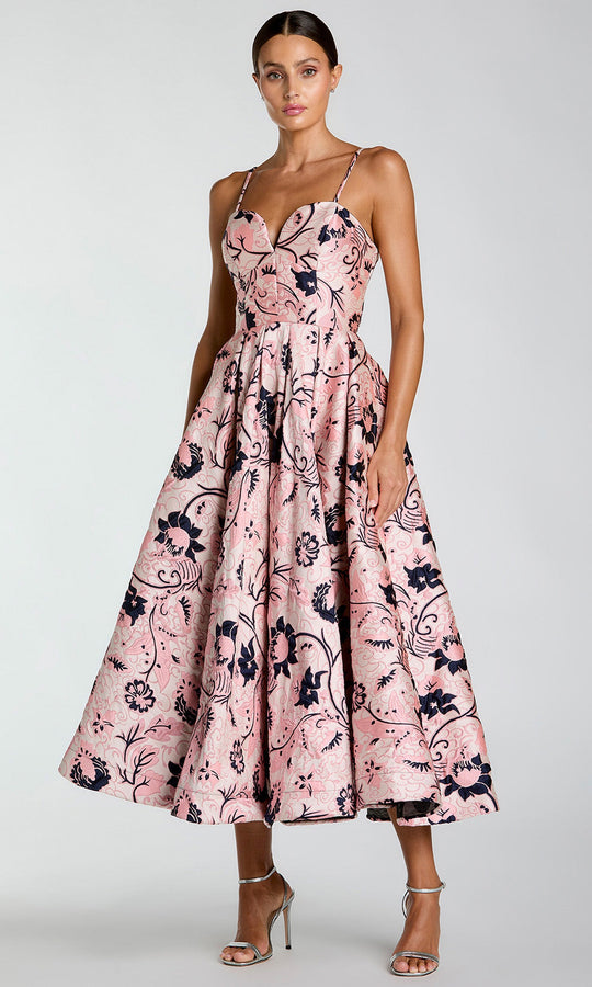 Mac Duggal 27473 - Sweetheart Neck Midi Dress with Floral Print