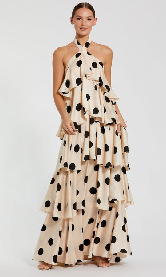 Mac Duggal 27540 - Polka Dot Halter Tiered Gown