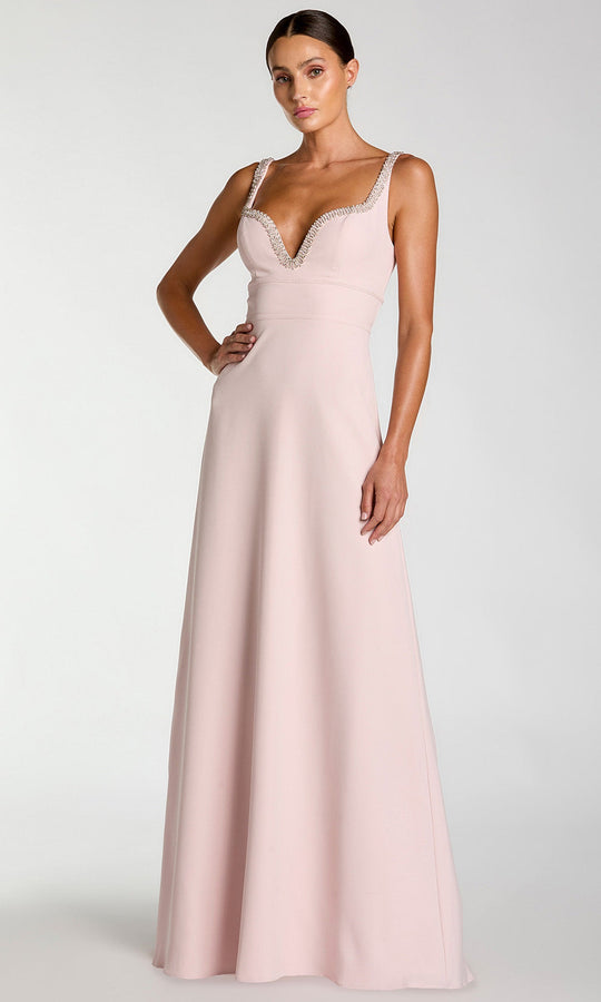 Mac Duggal 27633 - Rhinestone Trim Sleeveless Crepe Gown