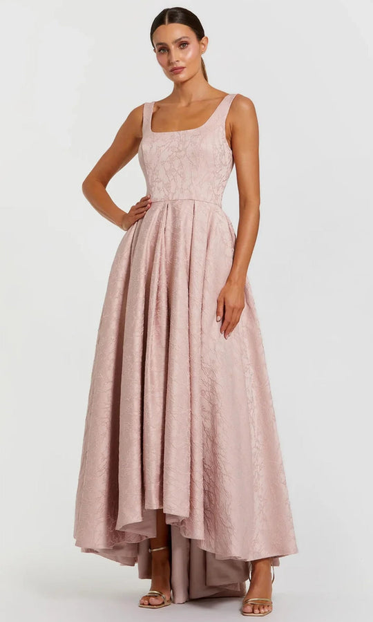 Mac Duggal 27643 - Jacquard Square Neck High Low Gown