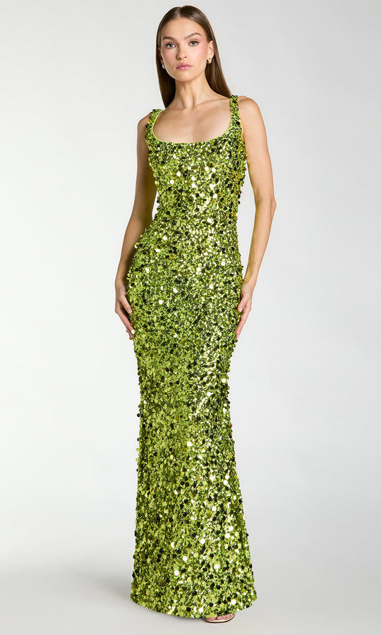 Mac Duggal 27838 - Paillette Sequin Scoop Neck Prom Dress