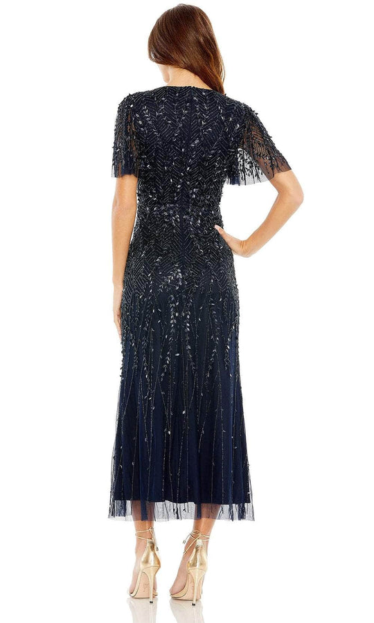 Mac Duggal 35116 - Tea Length Flutter Sleeve Dress