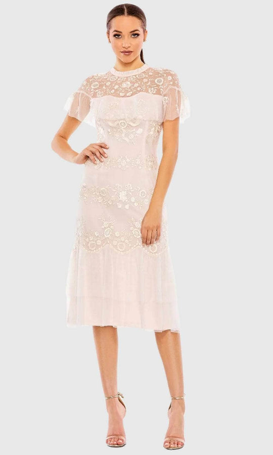 Mac Duggal 35147 - Floral Embroidered High Neck Evening Dress