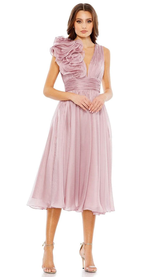 Mac Duggal 49494 - Pleated Sleeveless Knee-Length Dress