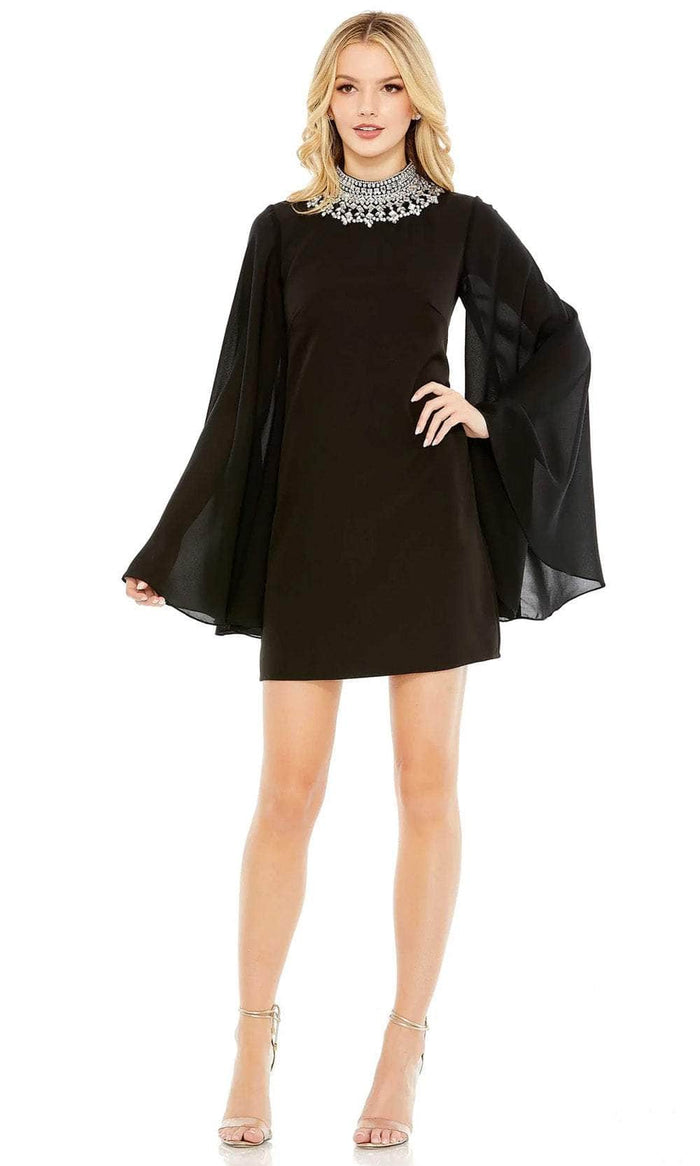 Mac Duggal 49607 - Kimono Sleeve Sheath Cocktail Dress Cocktail Dresses 0 / Black