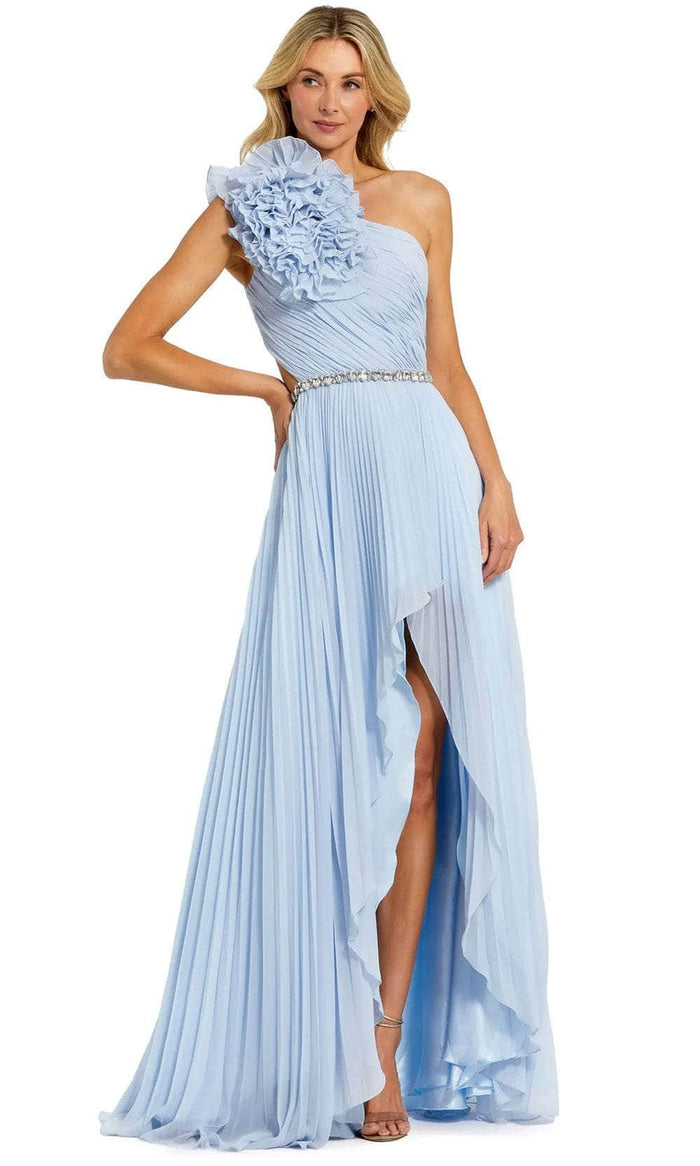 Mac Duggal 49687 - Strappy Back Pleated Bodice Prom Gown Prom Dresses 2 / Powder Blue