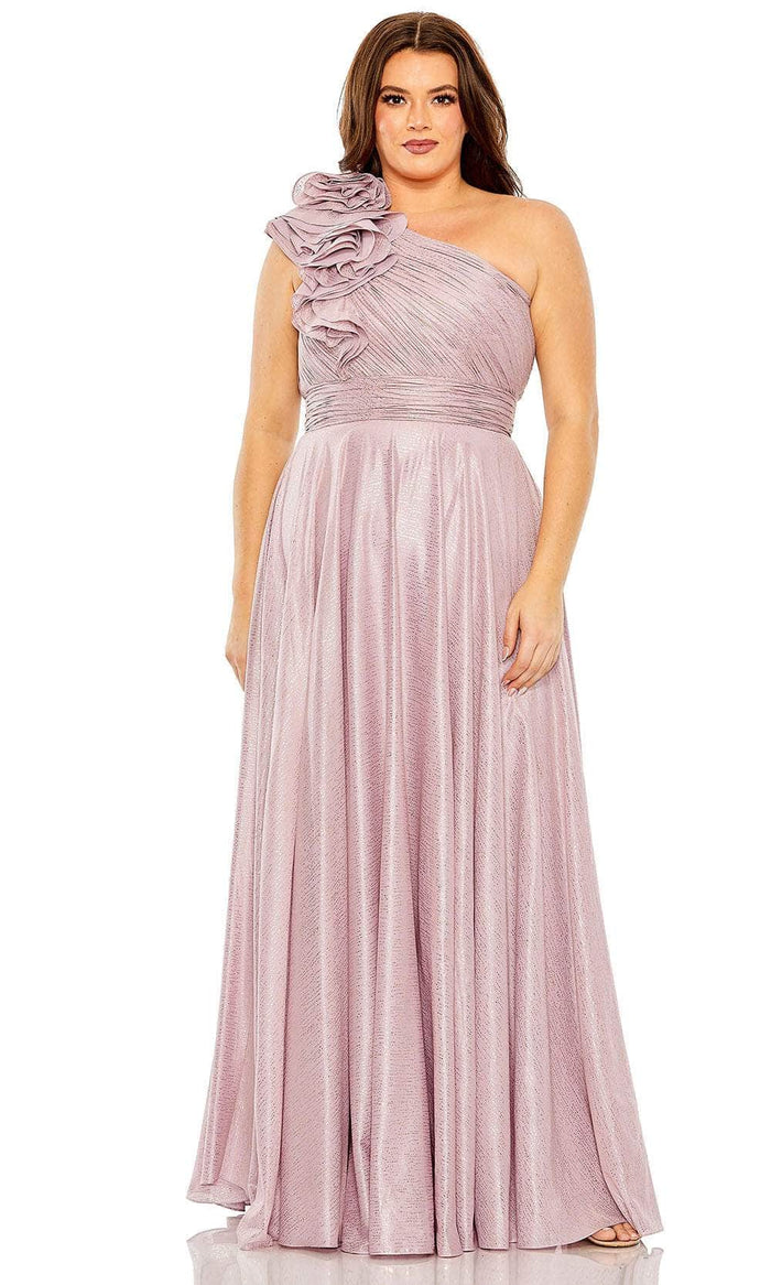 Mac Duggal 49713W - One-Sleeve Ruffled Detail Prom Gown Prom Dresses 14W / Lilac