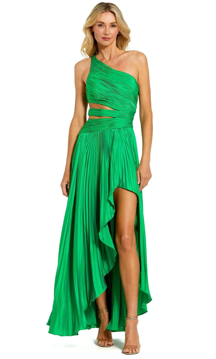 Mac Duggal 49837 - Pleated Satin Evening Dress Evening Dresses 0 / Spring Green